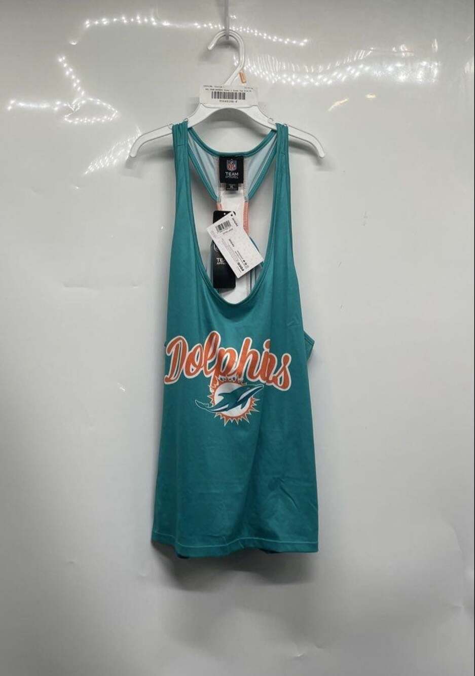 Women's FOCO Miami Dolphins Wordmark Team Stripe Racerback Tank Top